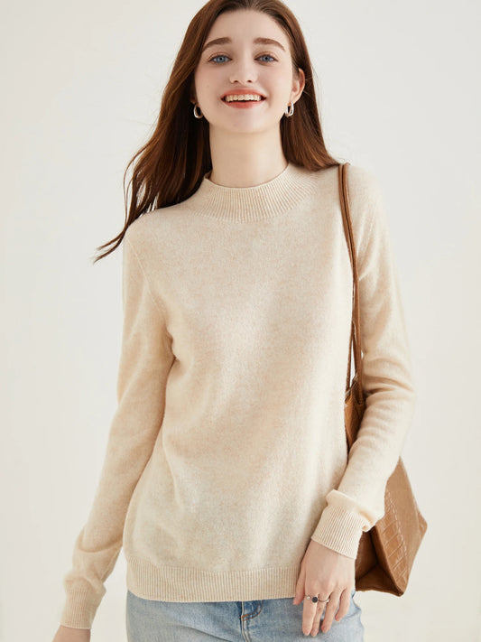 Sweater Woman Knitwears 100% Merino Wool Turtleneck Long Sleeve Top Fashion Women Sweaters 2023 Vintage Knit Pullovers Clothing