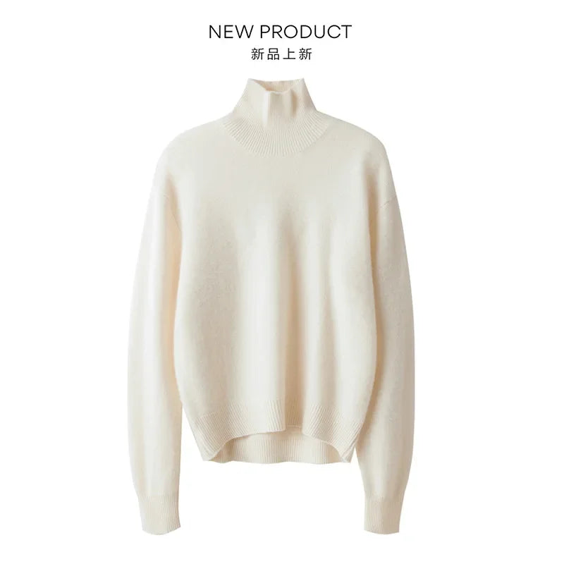 Tailor Sheep Autumn Winter 100% Pure Cashmere Sweater Turtleneck Women's High Quality Warm Female Loose Thicken Knitted Jumper