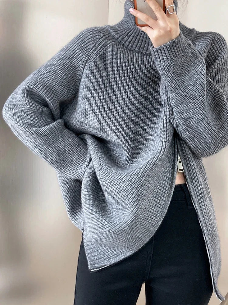 Oversized zipper jumper