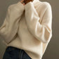 Italian craft 100 pure cashmere sweater women's half zipper stand collar thickened loose lapel pullover knitted sweater