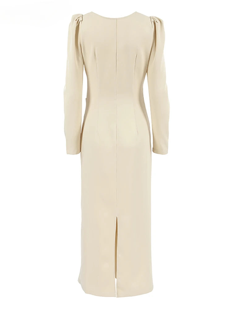 Irregular Collar Evening Dress