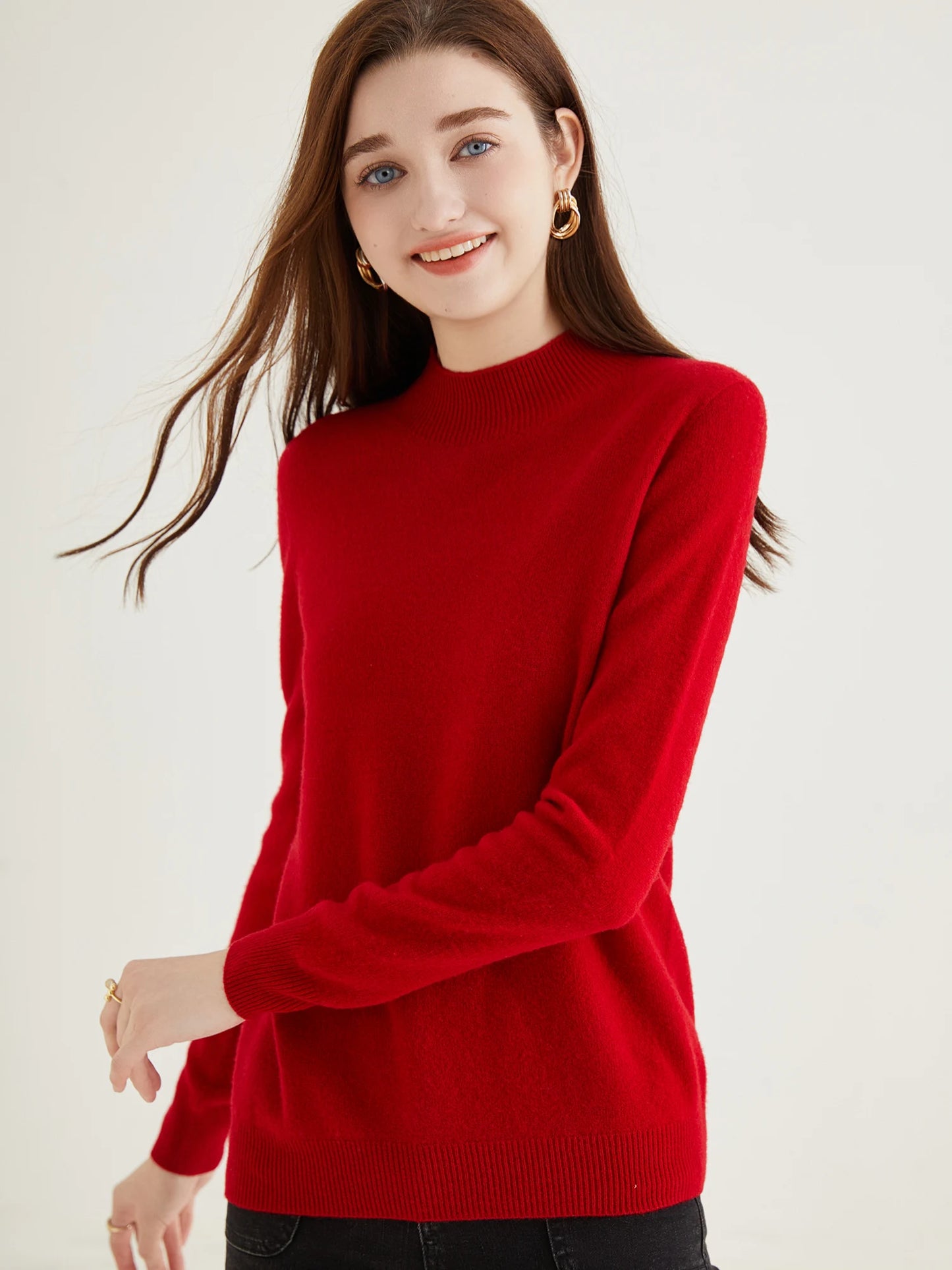 Sweater Woman Knitwears 100% Merino Wool Turtleneck Long Sleeve Top Fashion Women Sweaters 2023 Vintage Knit Pullovers Clothing