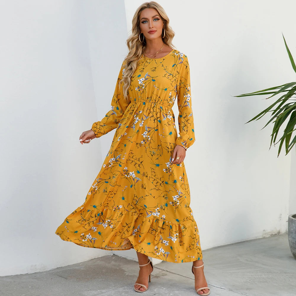 Casual long sleeve maxi dress