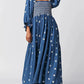 Floral Embroidery Maxi Dress Spring Autumn Long Sleeve Loose Boho Women Ruffles Casual Holiday Tiered Ladies Dresses