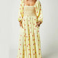 Floral Embroidery Maxi Dress Spring Autumn Long Sleeve Loose Boho Women Ruffles Casual Holiday Tiered Ladies Dresses