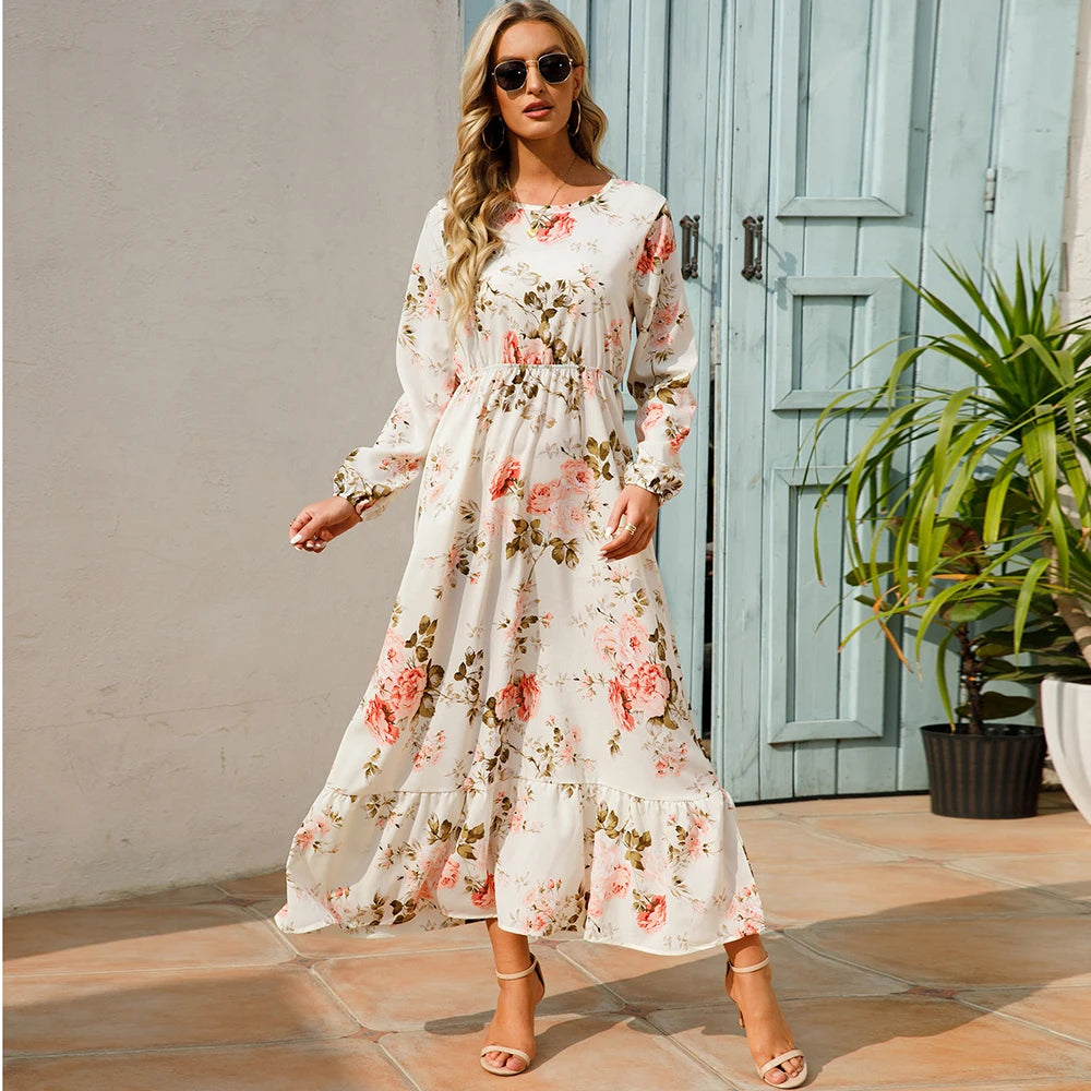 Casual long sleeve maxi dress