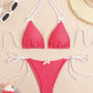 Sexy Bikini 2025 Swimwear Women's Swimsuit Butterfly Decor Checked Halter Thong Bikinis Sets Swimming for Beachwear Bathing Suit