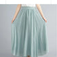 Cotton Linen Women Skirts Maxi Elegant