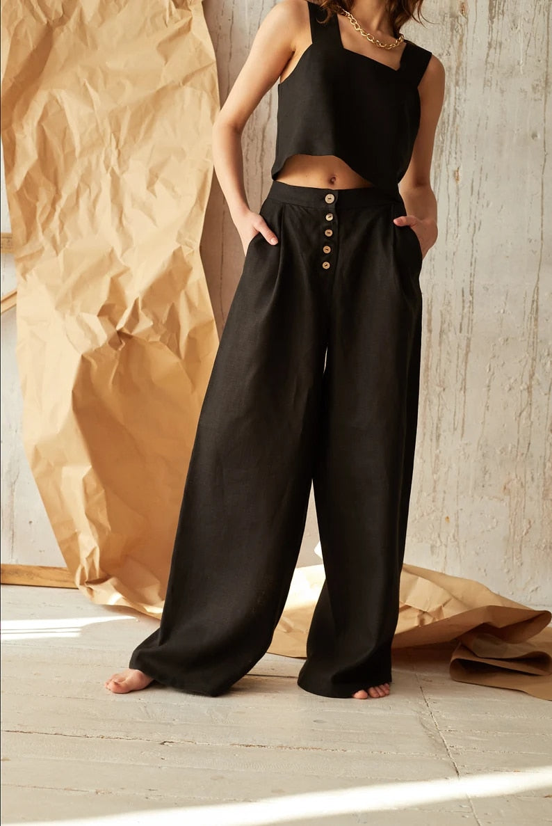 Linen oversized pants