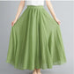 Cotton Linen Women Skirts Maxi Elegant