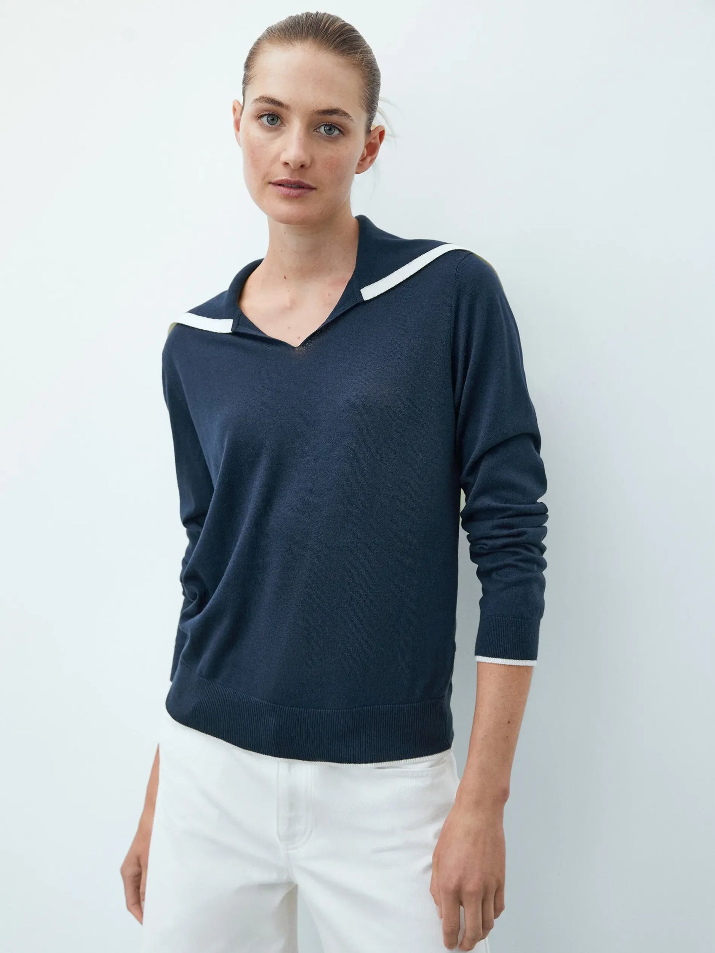 Ethereal MD 2024  new style of Women's sailor collar stylish casual top knitwear