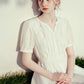 French White Retro Lace V-neck Dress for Women Summer 2024 New High-end First Love Little White Dress Female 24FS12028