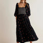 Floral Embroidery Maxi Dress Spring Autumn Long Sleeve Loose Boho Women Ruffles Casual Holiday Tiered Ladies Dresses