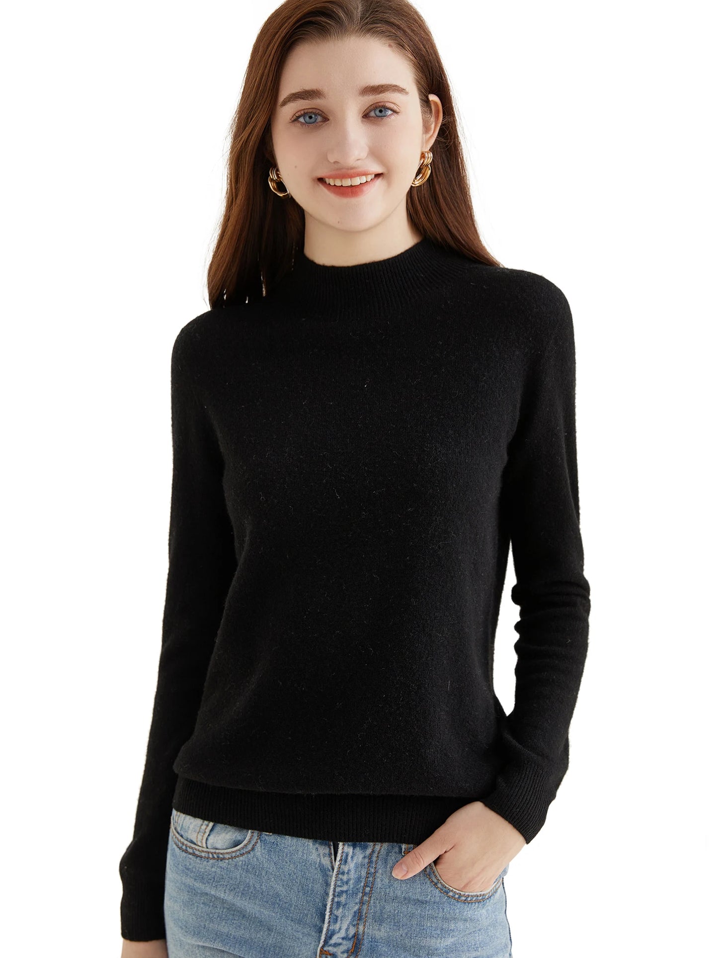 100% Merino Wool Turtleneck Long Sleeve jumper