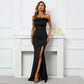 Off shoulder satin dress