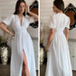 White Sexy Single-Breasted Women's Dress