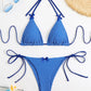 Sexy Bikini 2025 Swimwear Women's Swimsuit Butterfly Decor Checked Halter Thong Bikinis Sets Swimming for Beachwear Bathing Suit