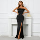 Off shoulder satin dress
