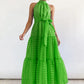 Elegant Women's Evening Green Dress Y2k 2024 Summer Waist Wrap Gentle Maxi Dress Robe Fashionova Outfits For Women Vestido Mujer