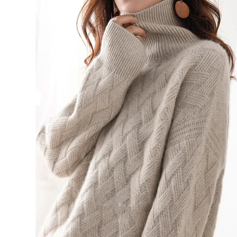 New Women Loose Sweater Winter Casual Chic Cashmere Oversize Thick Sweater Pullovers Pullover Female Long Sleeve