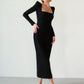 Classic black midi-dress